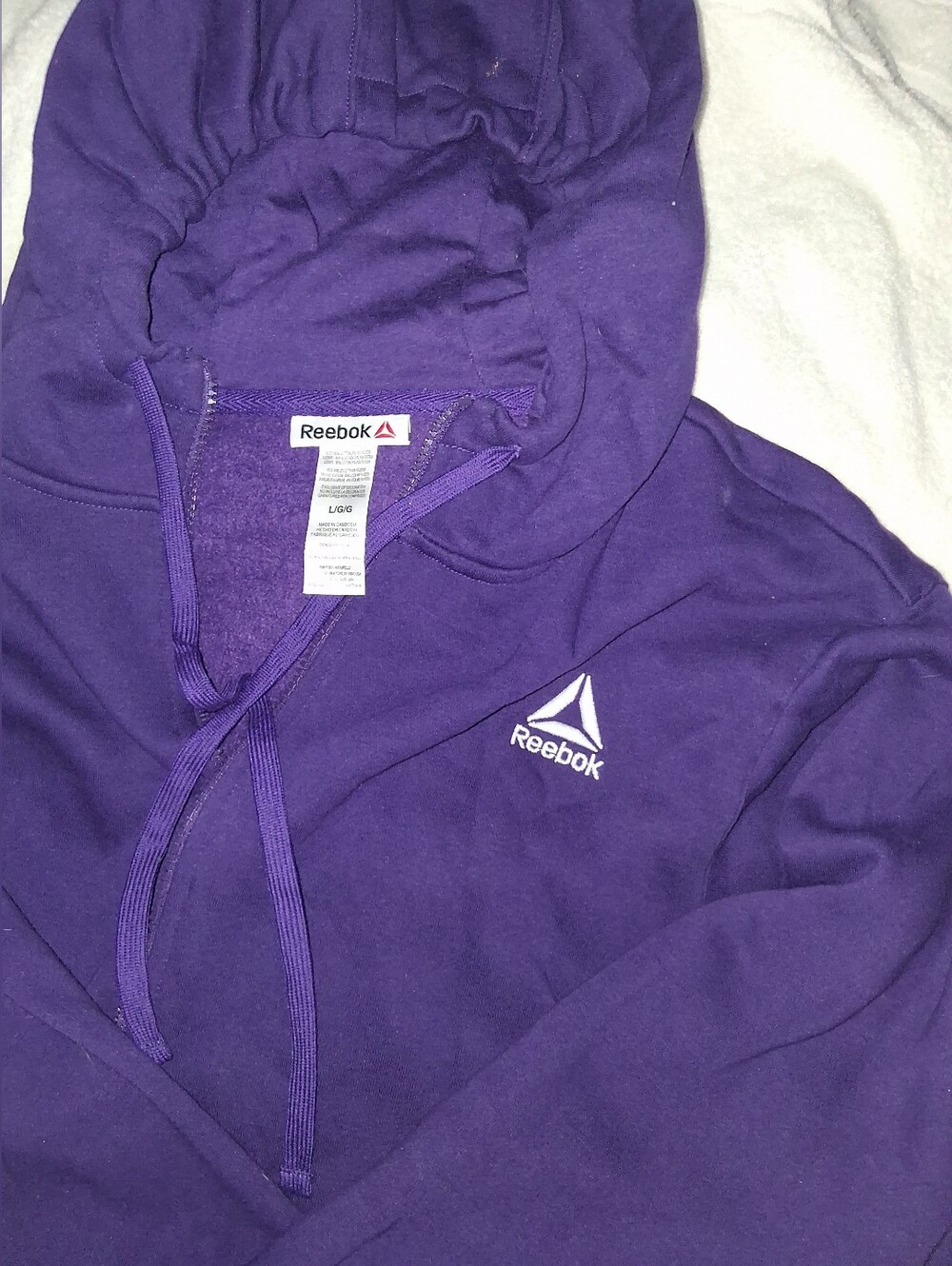 Reebok Men’s Purple Pullover Hoodie Sweater